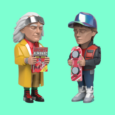 Doc Brown and Marty McFly by YARMS Statue Set Mighty Jaxx Back to the Future 2