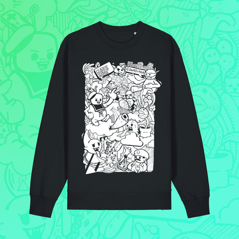 (Pre-Order) "NTG Collage 2012" Pullover Schwarz / Nerdy Terdy Gang