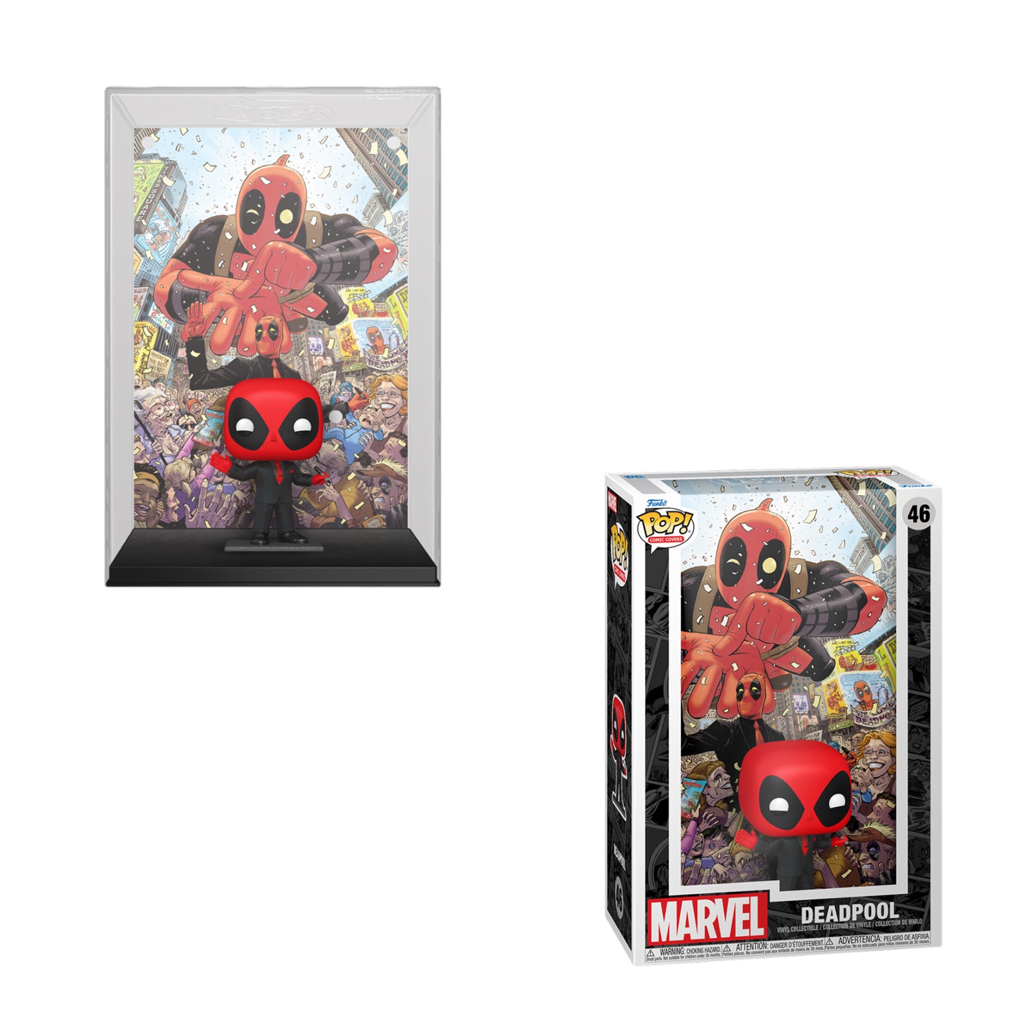 Deadpool In Black Suit Funko Pop! Comic Cover (46) Marvel – Nerdy