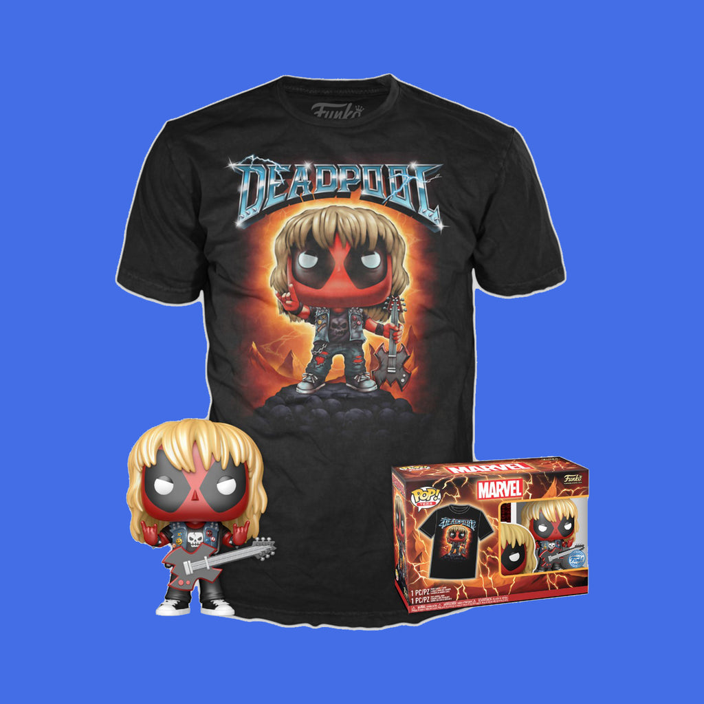 Heavy Metal Deadpool T-Shirt + Exclusive Funko Pop! (Funko Pop! & Tee) Marvel