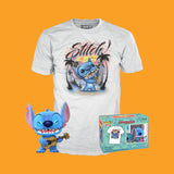 (Pre-Order) Disney Lilo & Stitch Ukulele Stitch (flocked) T-Shirt + Exclusive Funko Pop! (Funko Pop! & Tee)