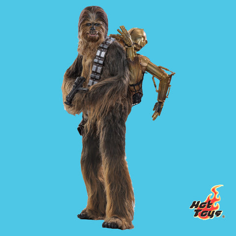 Chewbacca with Disassembled C-3PO Battle 1/6 Hot Toys Actionfigur Star Wars The Empire Strikes Back