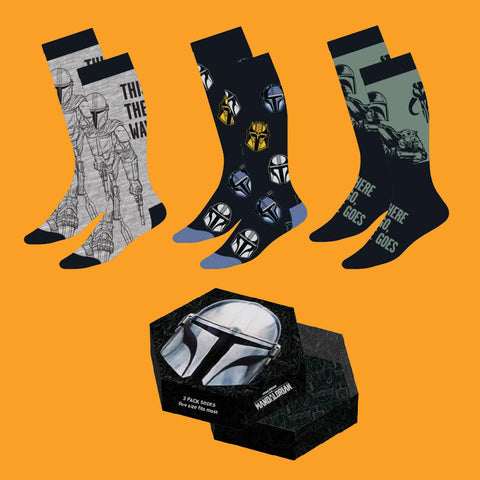 Star Wars Mandalorian 3er Pack Socken in Box (Größe 38-45)