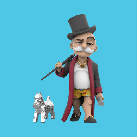 Mr. Monopoly and Dog Off Work Statue Mighty Jaxx Monoploy