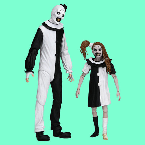 (Pre-Order) Terrifier 2 2er-Pack Actionfiguren Ultimate Art the Clown & Little Pale Girl