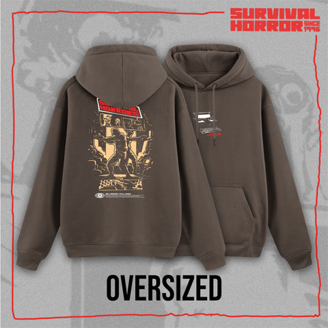 (Pre-Order) Nerdy Terdy Gang "Survival Horror '96" Oversized Hoodie braun