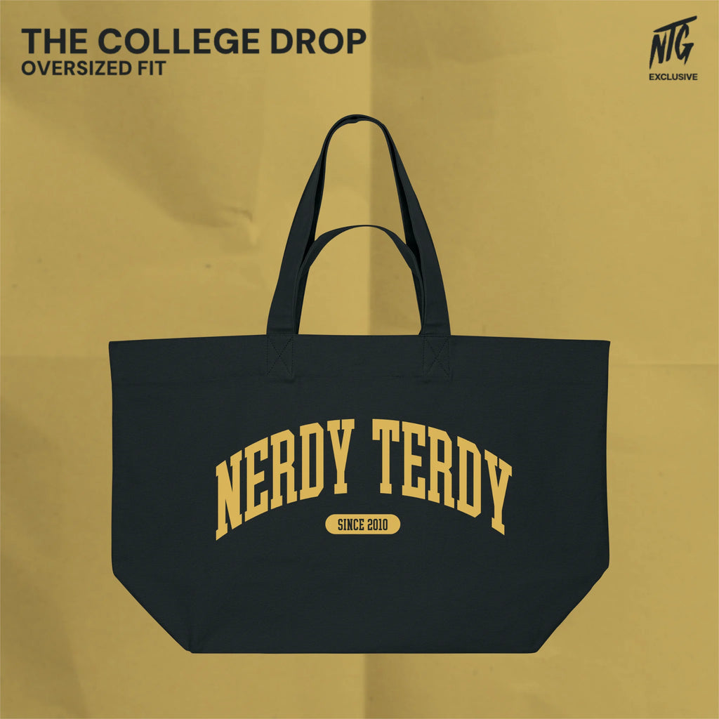 (Pre-Order) NTG "The College Drop" Shopping Bag Schwarz