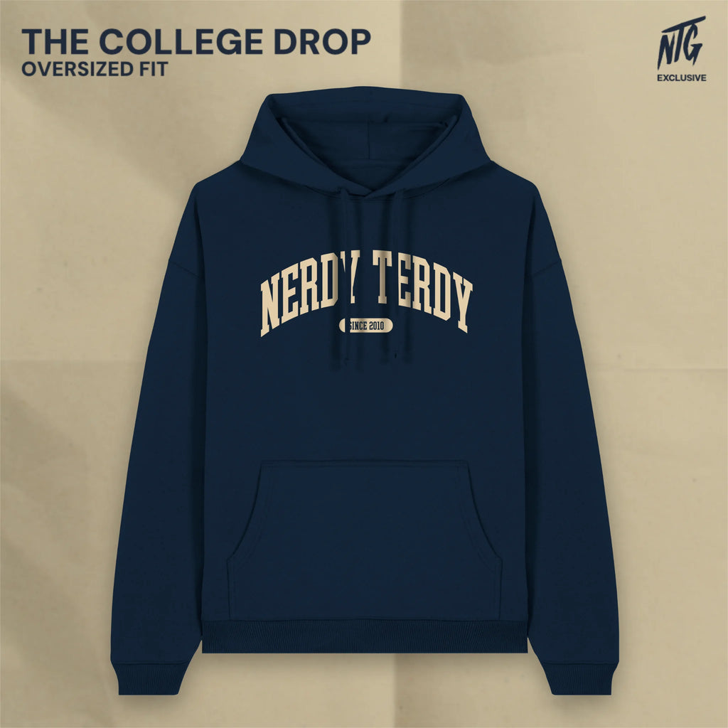 (Pre-Order) NTG "The College Drop" Hoodie dunkelblau