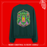 (Pre-Order) "Merry Christmas, ya filthy animal!" Pullover dunkelgrün