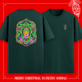 (Pre-Order) "Merry Christmas, ya filthy animal!" T-Shirt dunkelgrün