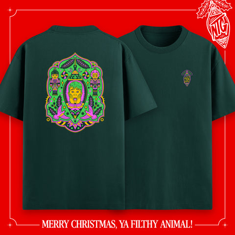 (Pre-Order) "Merry Christmas, ya filthy animal!" T-Shirt dunkelgrün