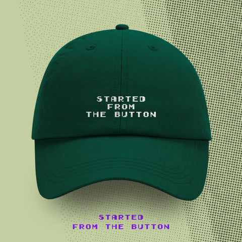 (Pre-Order) Nerdy Terdy Gang "Started from the Button" Dad Hat dunkelgrün