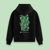 (Pre-Order) "Sunday Morning Memories" Zipper Hoodie schwarz / Nerdy Terdy Gang