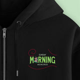(Pre-Order) "Sunday Morning Memories" Zipper Hoodie schwarz / Nerdy Terdy Gang