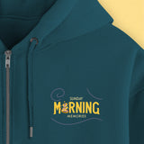 (Pre-Order) "Sunday Morning Memories" Zipper Hoodie grünblau / Nerdy Terdy Gang