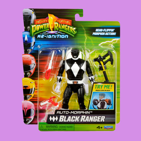 (Pre-Order) Auto-Morphin Black Ranger Actionfigur Playmates Mighty Morphin Power Rangers