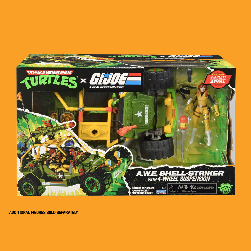 A.W.E. Shell-Striker mit Scarlett April Actionfigur Teenage Mutant Ninja Turtles x G.I. Joe Playmates