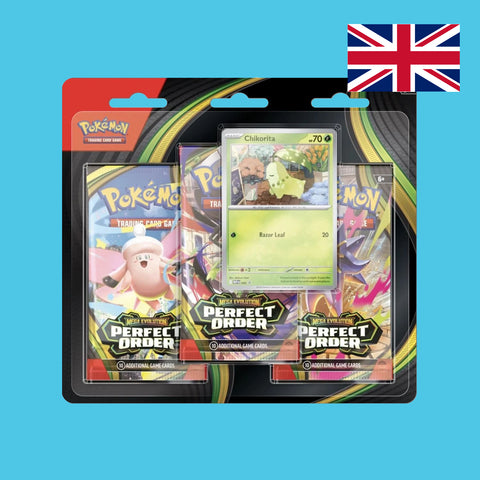 (Pre-Order) NUR 3 PRO KUNDE - Pokémon Mega Evolution "Perfect Order" Booster 3er-Pack Blister (englisch)