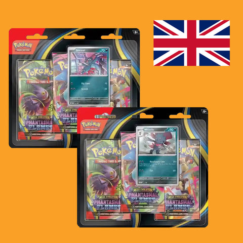 (Pre-Order) Pokémon Mega Evolution Phantasmal Flames 3-Pack Blister (englisch)