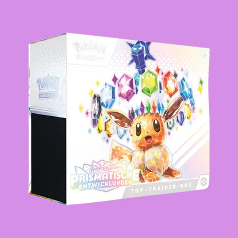 (Pre-Order) Pokémon Karmesin & Purpur Prismatische Entwicklungen Top Trainer Box (deutsch)