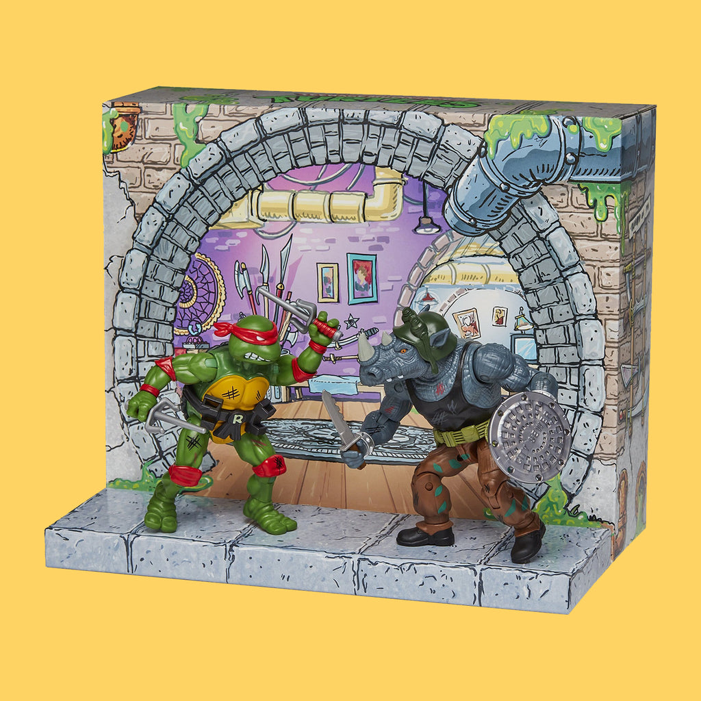 (Pre-Order) Raphael vs. Rocksteady Set Remastered Actionfiguren Teenage Mutant Ninja Turtles Playmates