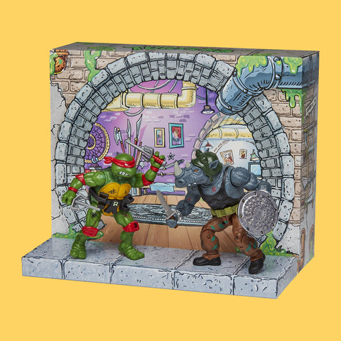 (Pre-Order) Raphael vs. Rocksteady Set Remastered Actionfiguren Teenage Mutant Ninja Turtles Playmates