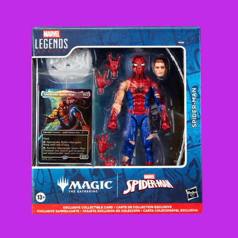 (Pre-Order) Battle-Damaged Spider-Man + exklusive Foil-Karte Magic The Gathering Hasbro Marvel Legends