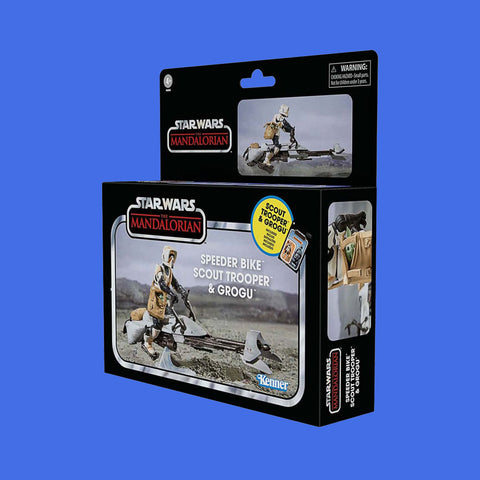 Speeder Bike, Scout Trooper & Grogu Hasbro Vintage Collection Star Wars The Mandalorian