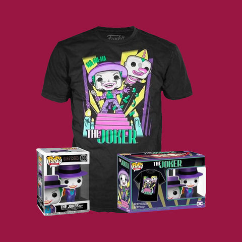 Dc Batman: Joker With Speaker T-Shirt + Exclusiver Funko Pop (Funko Pop! & Tee)