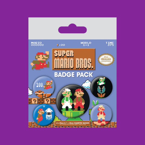 Super Mario Bros. Retro Badge Pack Nintendo